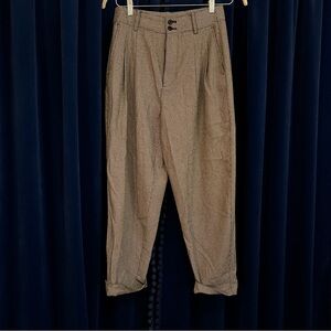 Madewell Tailored Trousers Black and Cream Mini Houndstooth